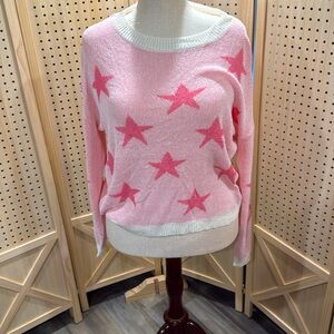 POL NWOT Pink Star Knit Sweater large